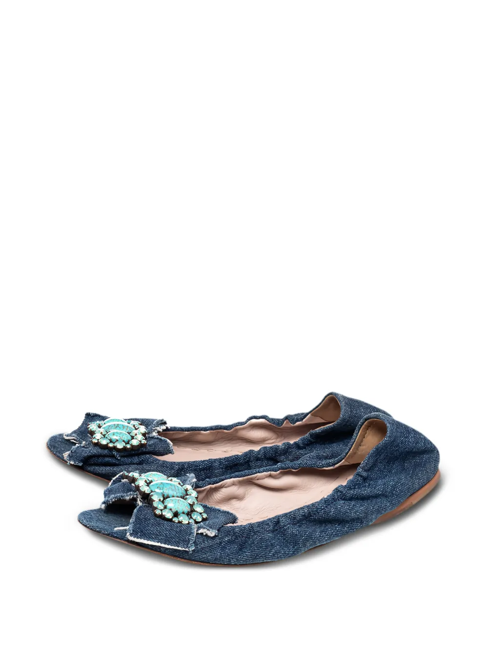 Miu Miu Pre-Owned denim ballet flats - Blu