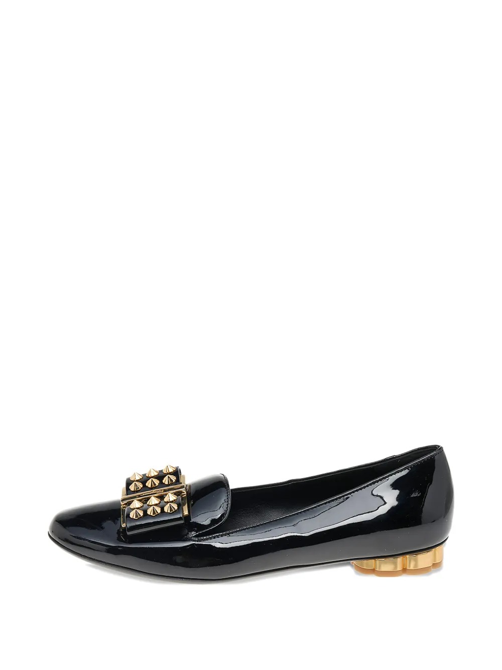 Ferragamo Pre-Owned patent leather flat pumps - Schwarz