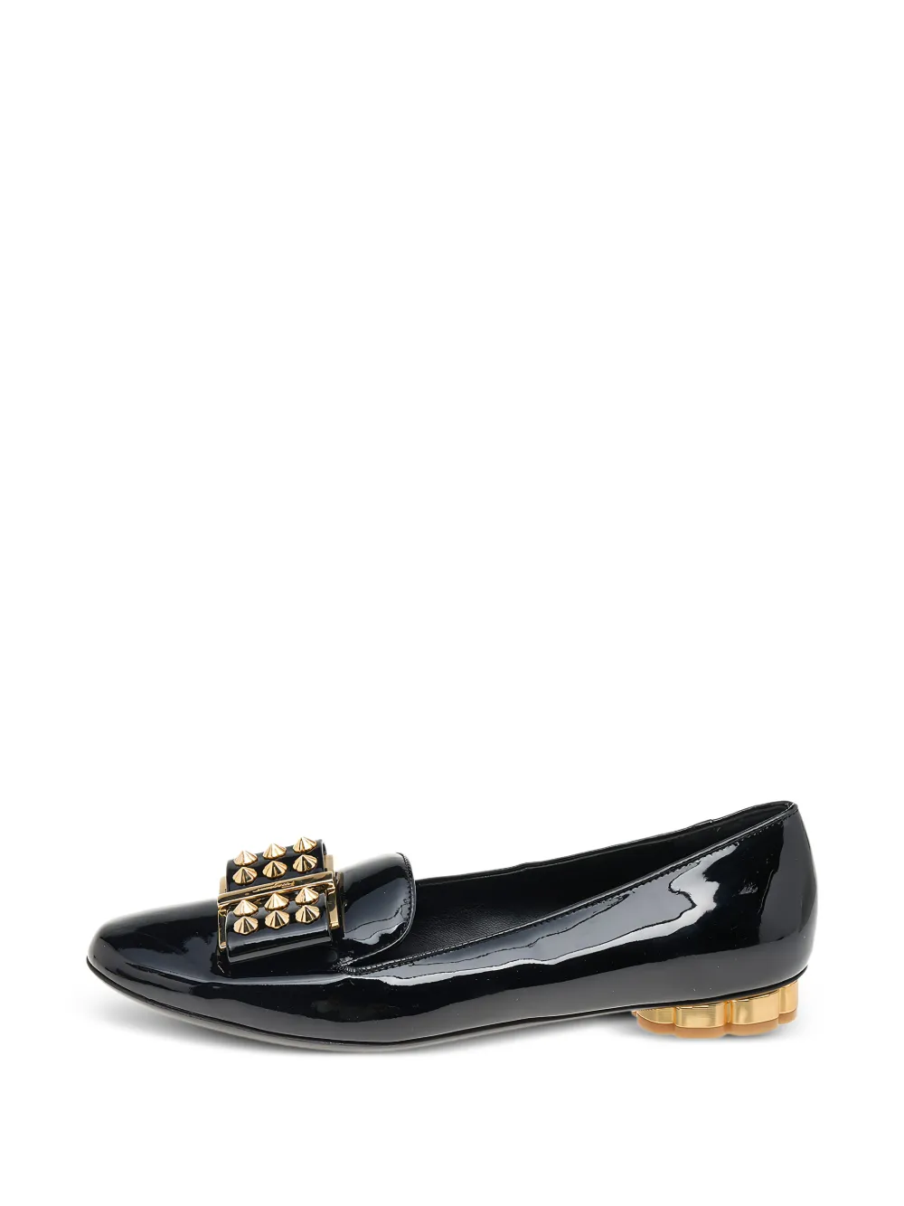 Ferragamo Pre-Owned patent leather flat pumps - Nero