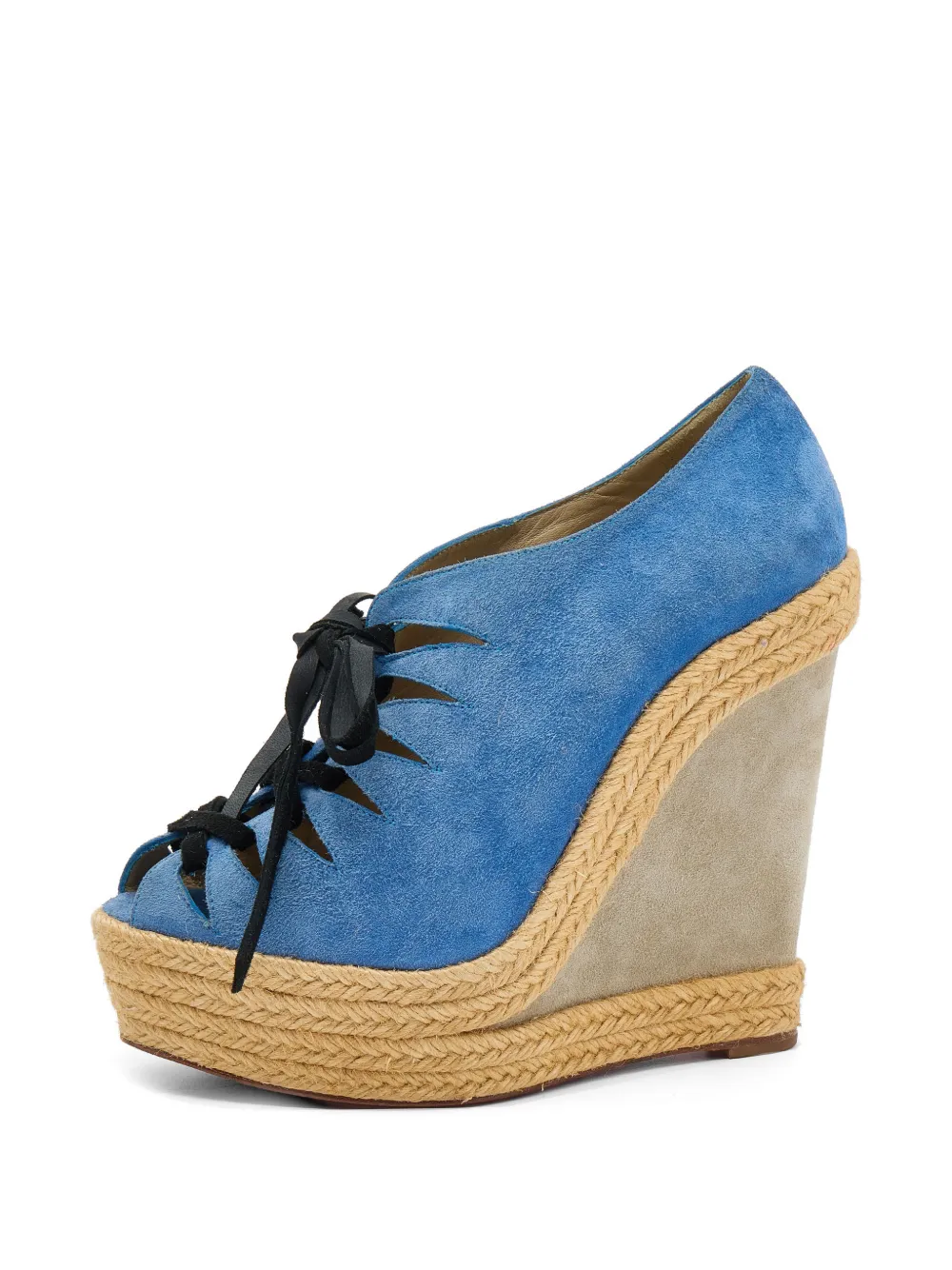 Christian Louboutin Pre-Owned wedge espadrille sandals - Blau