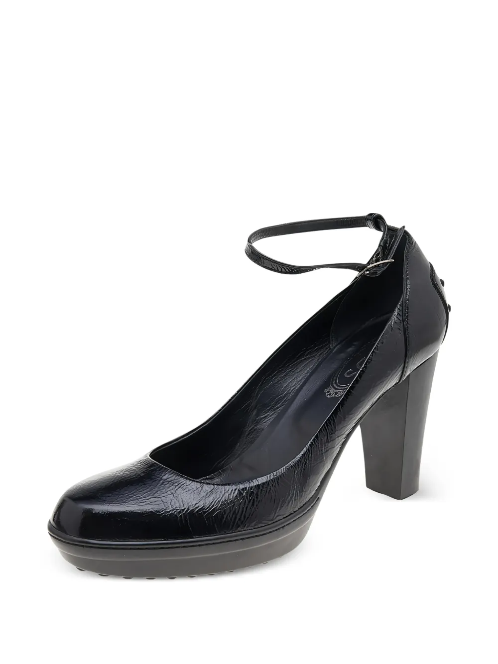 Tod's patent leather buckle-strap pumps - Schwarz