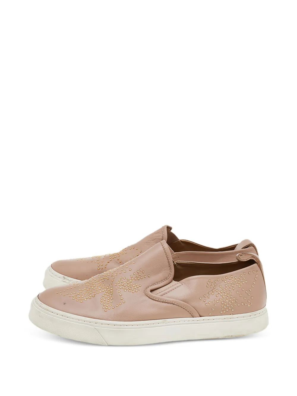 Chloé Pre-Owned embellished slip-on sneakers - Nude