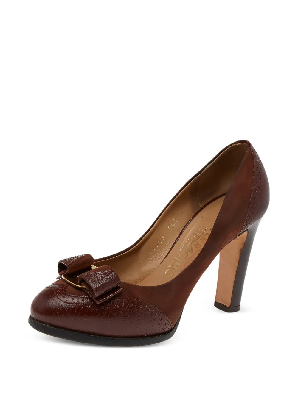 Ferragamo Pre-Owned Vara Bow pumps - Marrone