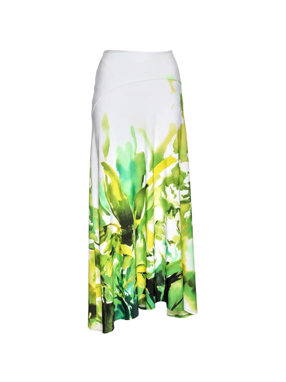Roberto Cavalli Vintage nature-printed jersey midi skirt - Weiß