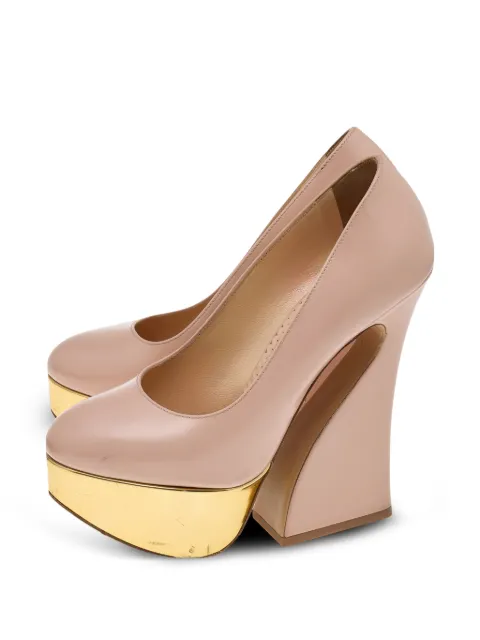 Charlotte Olympia platform curved-heel pumps