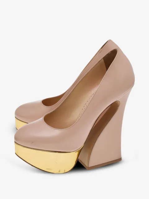 Charlotte Olympia platform curved-heel pumps
