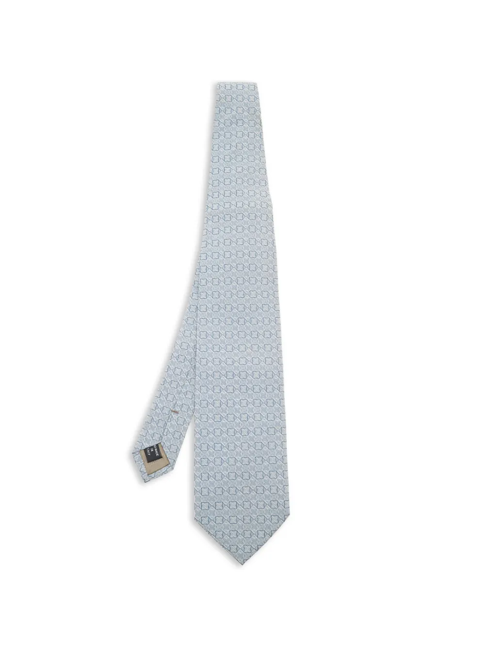 Giorgio Armani Pre-Owned square-patterned silk jacquard tie - Blu