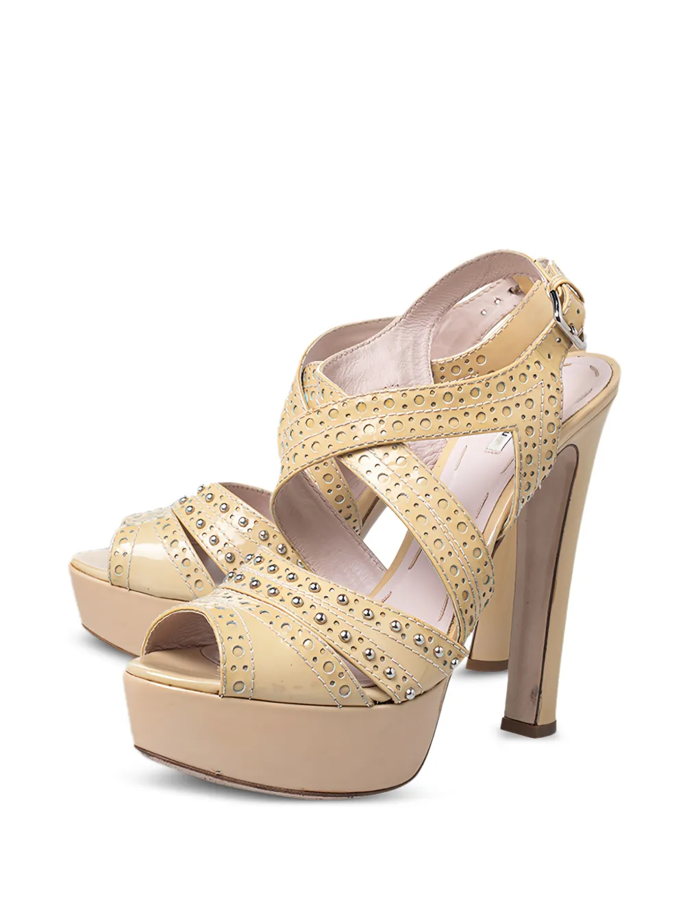 Miu Miu Pre-Owned patent leather platform sandals - Giallo