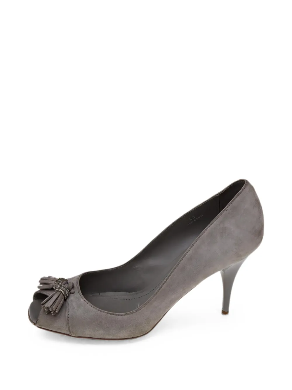 Tod's 90mm peep-toe heeled pumps - Grau