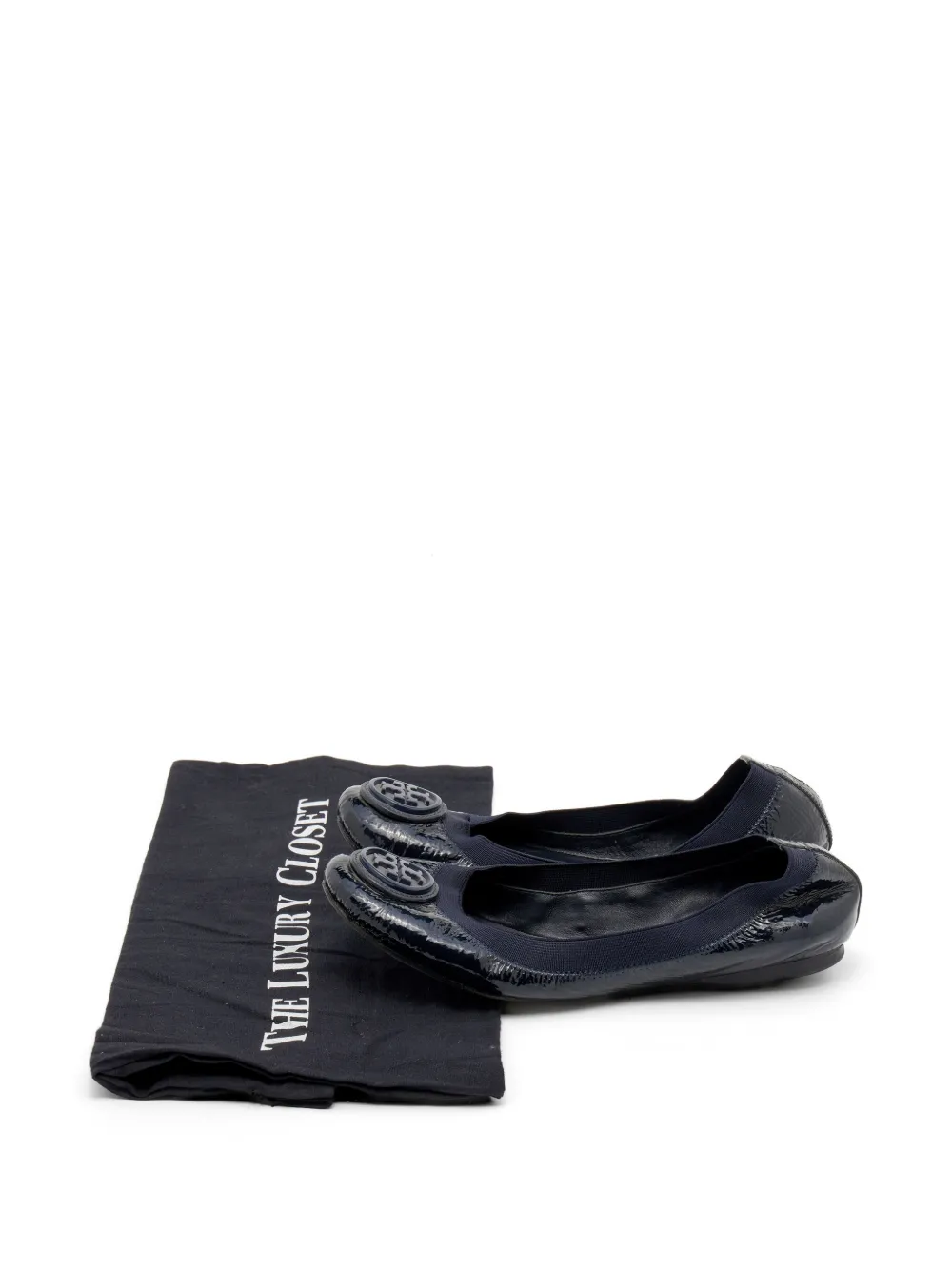 Tory Burch Caroline patent-leather ballet flats - Blau