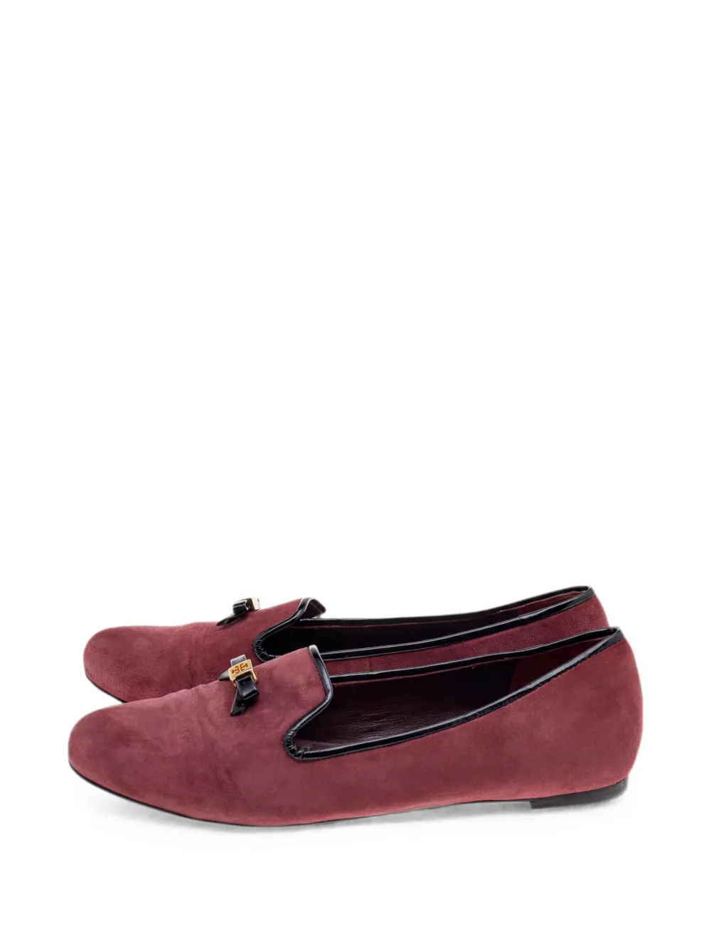 Tory Burch bow-detail suede loafers - Rosso