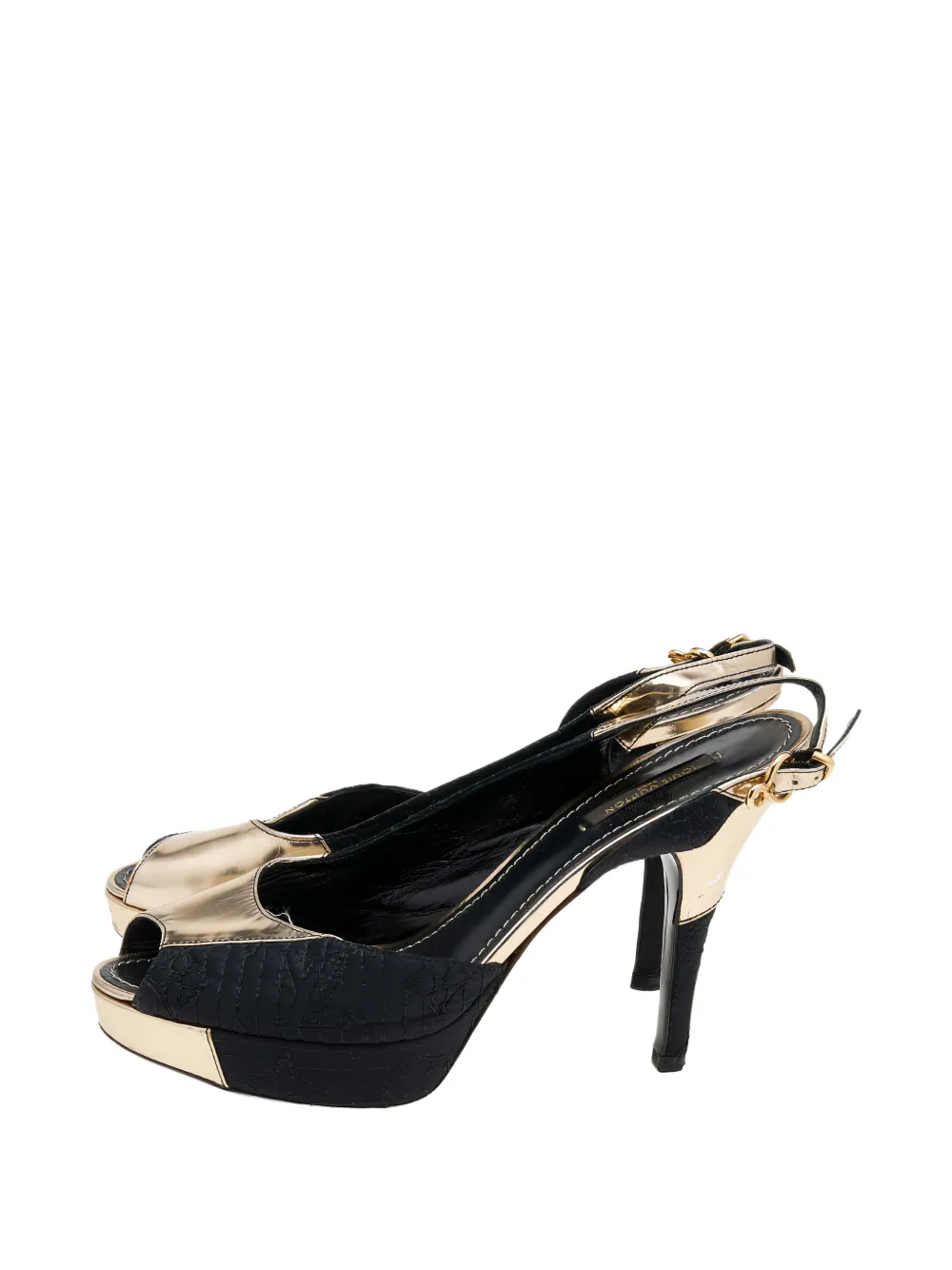 Louis Vuitton Pre-Owned Motard Piccadilly slingback sandals - Black
