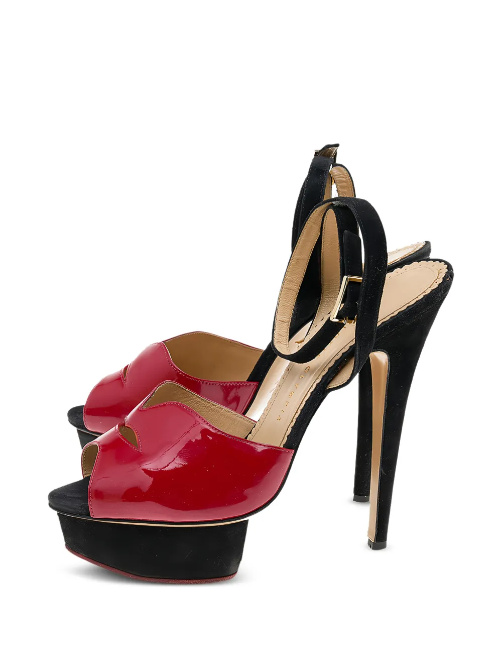 Charlotte Olympia patent leather platform sandals - Rosso
