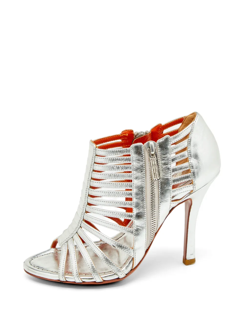 Santoni caged peep-toe sandals - Argento