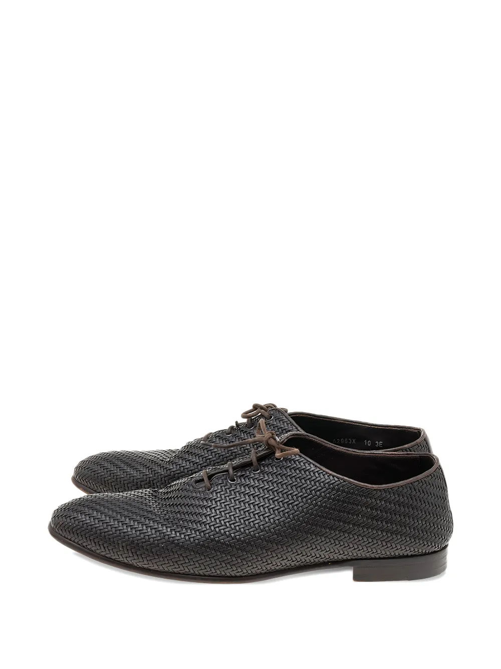 Ermenegildo Zegna Vintage woven lace-up Oxford shoes - Braun