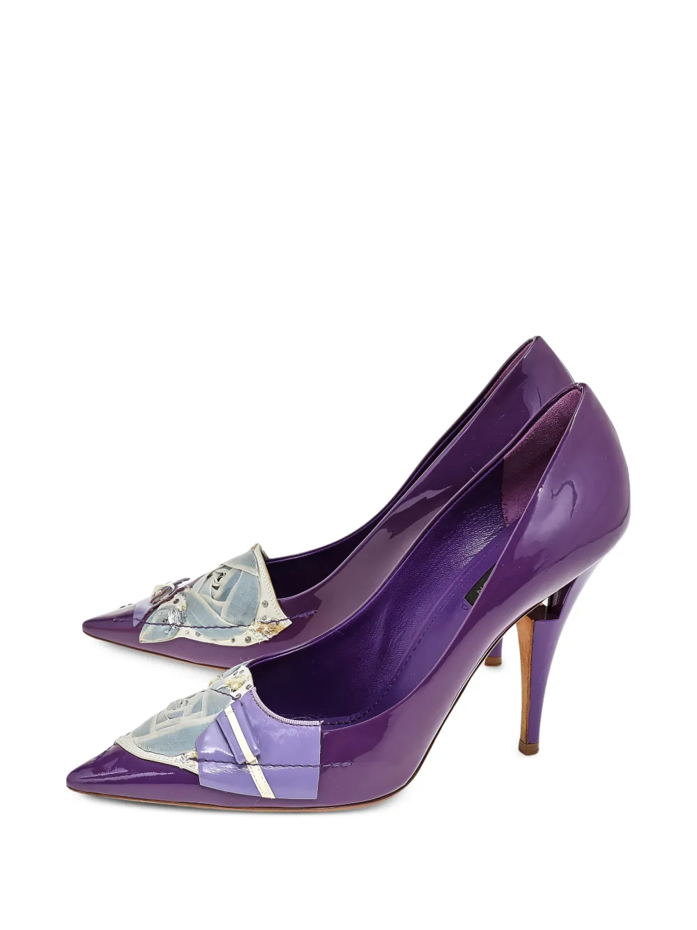 Valentino Garavani Pre-Owned Riviera patchwork heeled pumps - Viola
