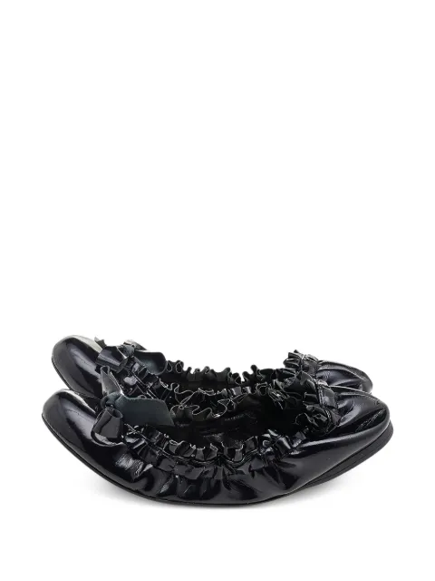 Miu Miu Pre-Owned patent-leather bow-detail ballet flats