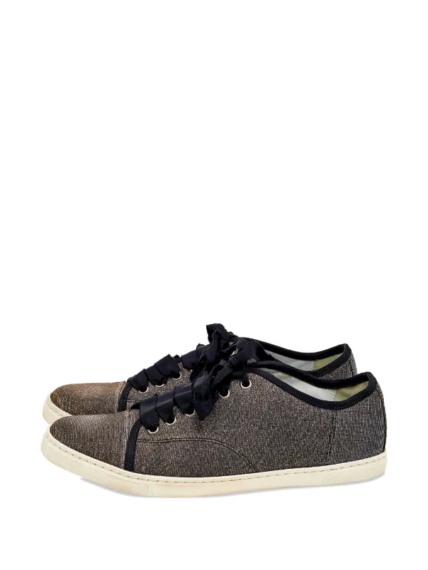 Lanvin Pre-Owned Metallic Glitter low-top Sneakers | Black