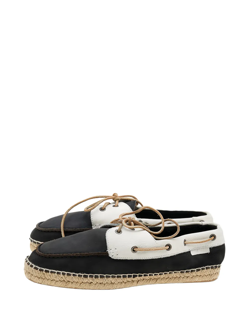 Giorgio Armani Pre-Owned nubuck leather espadrille shoes - Nero