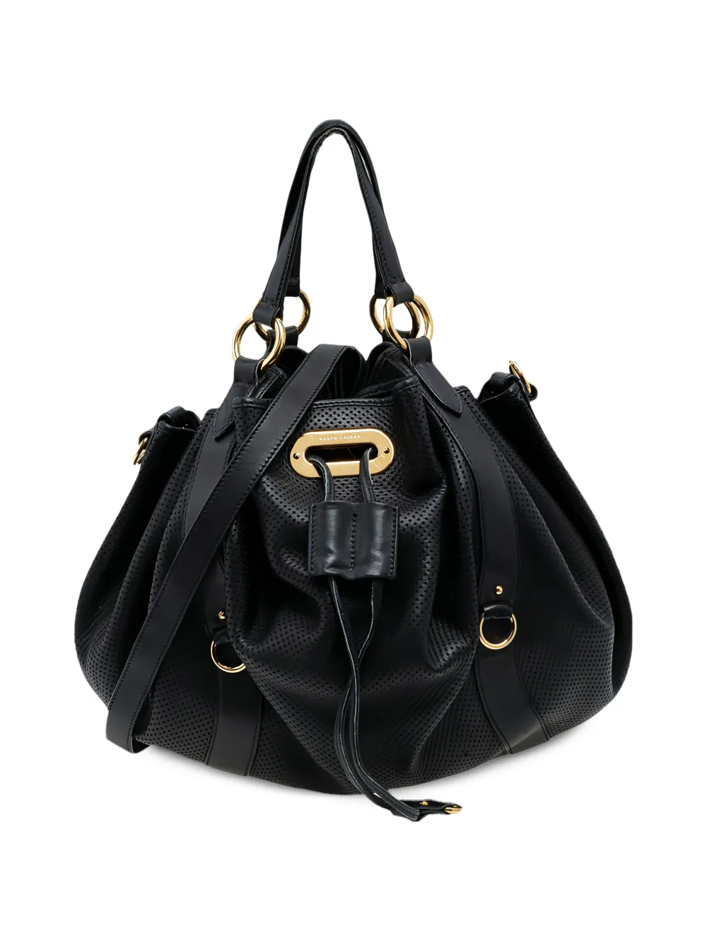 Polo Ralph Lauren perforated drawstring shoulder bag - Black