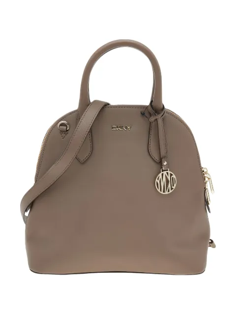 DKNY Vintage logo-charm leather tote bag