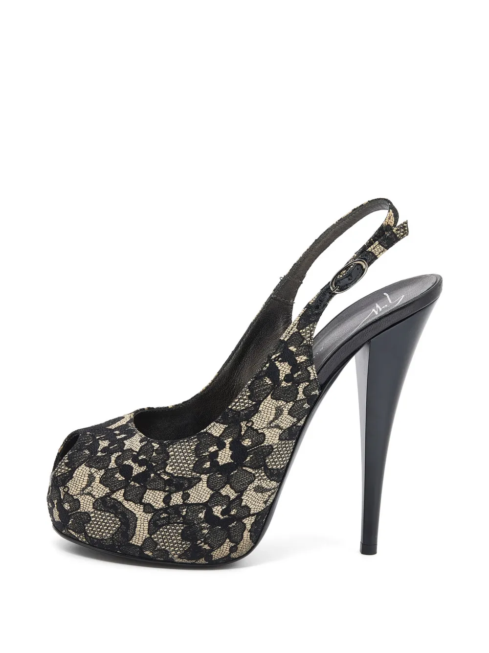 Giuseppe Zanotti lace peep-toe sandals - Schwarz