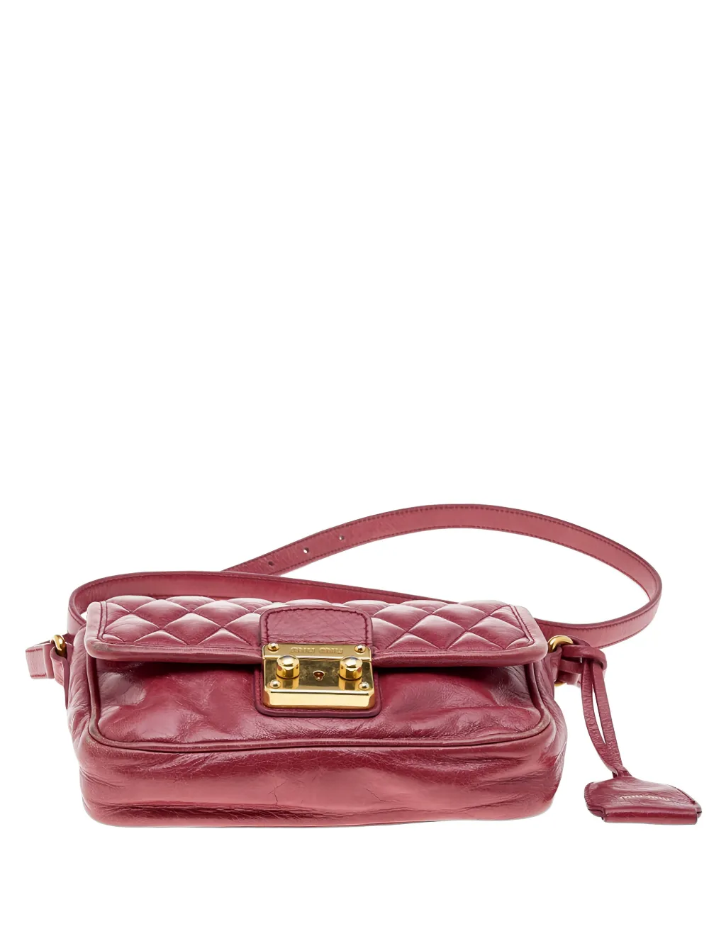 Miu Miu Pre-Owned quilted push-lock shoulder bag - Rosso