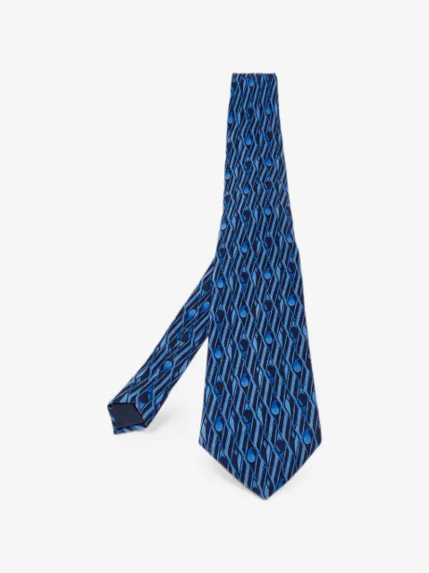 Lanvin Pre-Owned corbata de cachemira con motivo geométrico