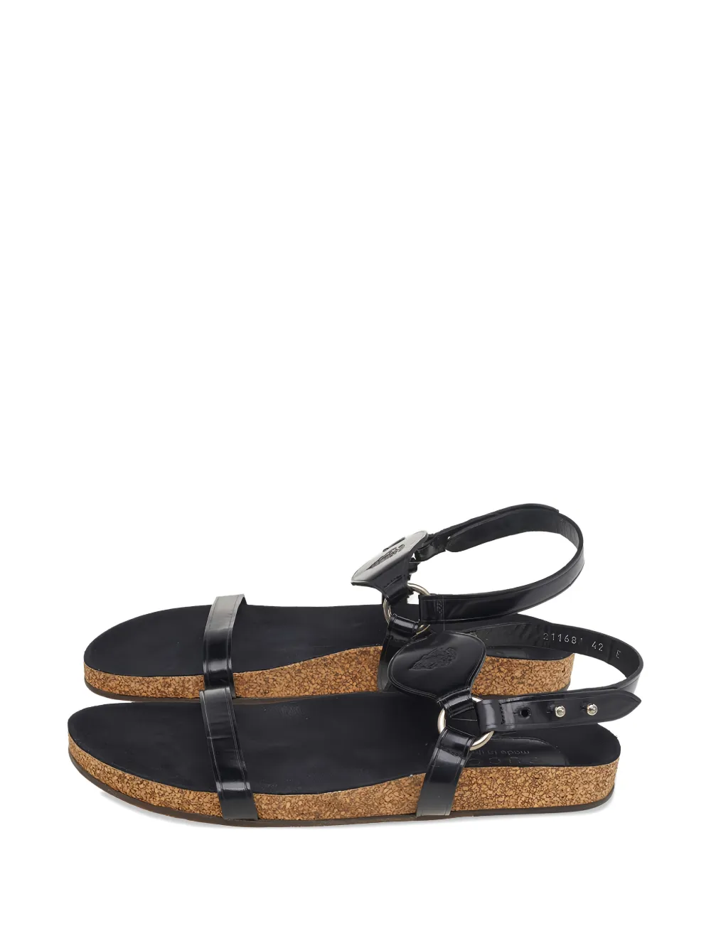 Gucci Pre-Owned Hysteria crest flat sandals - Black