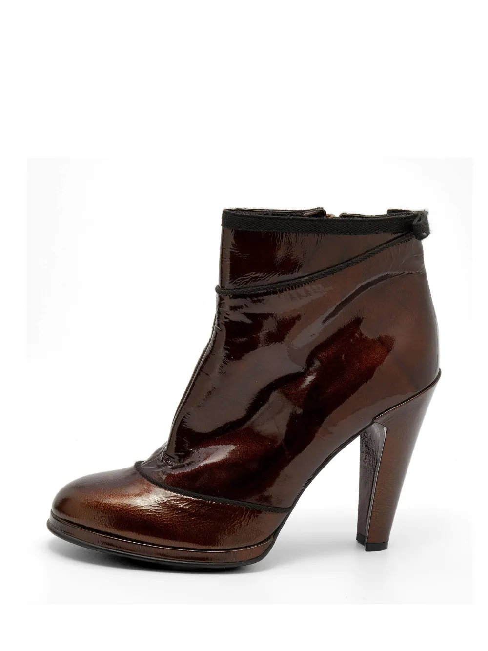 Marc Jacobs patent leather pointed-toe ankle boots - Marrone
