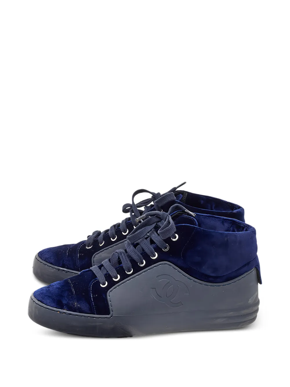 CHANEL Pre-Owned CC high-top sneakers - Blue