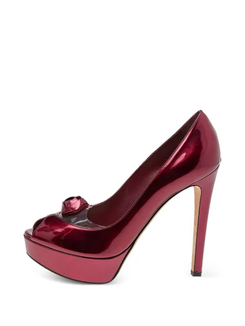 Christian Dior Pre-Owned flower peep-toe pumps