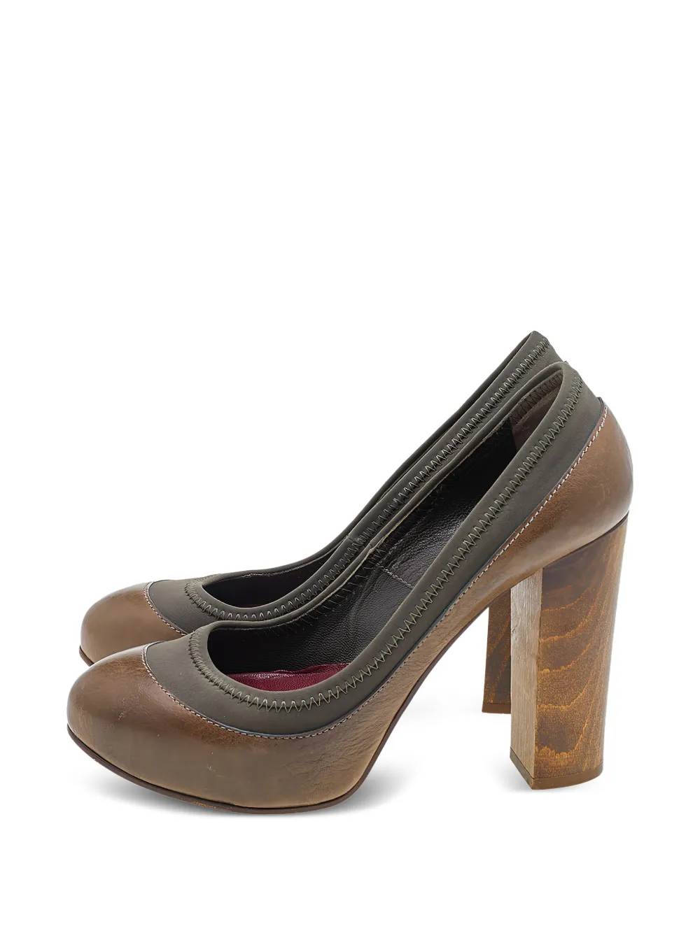 Chloé Pre-Owned Beckie platform pumps - Marrone
