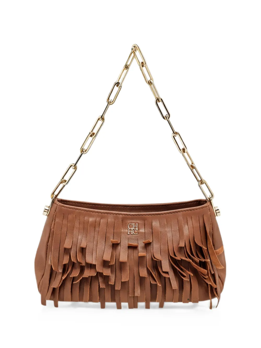 Carolina Herrera Vintage sac cabas à franges et à chaîne - Marron Carolina Herrera Vintage sac cabas à franges et à chaîne - Marron