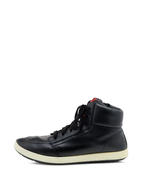 Prada Pre-Owned high-top leather sneakers