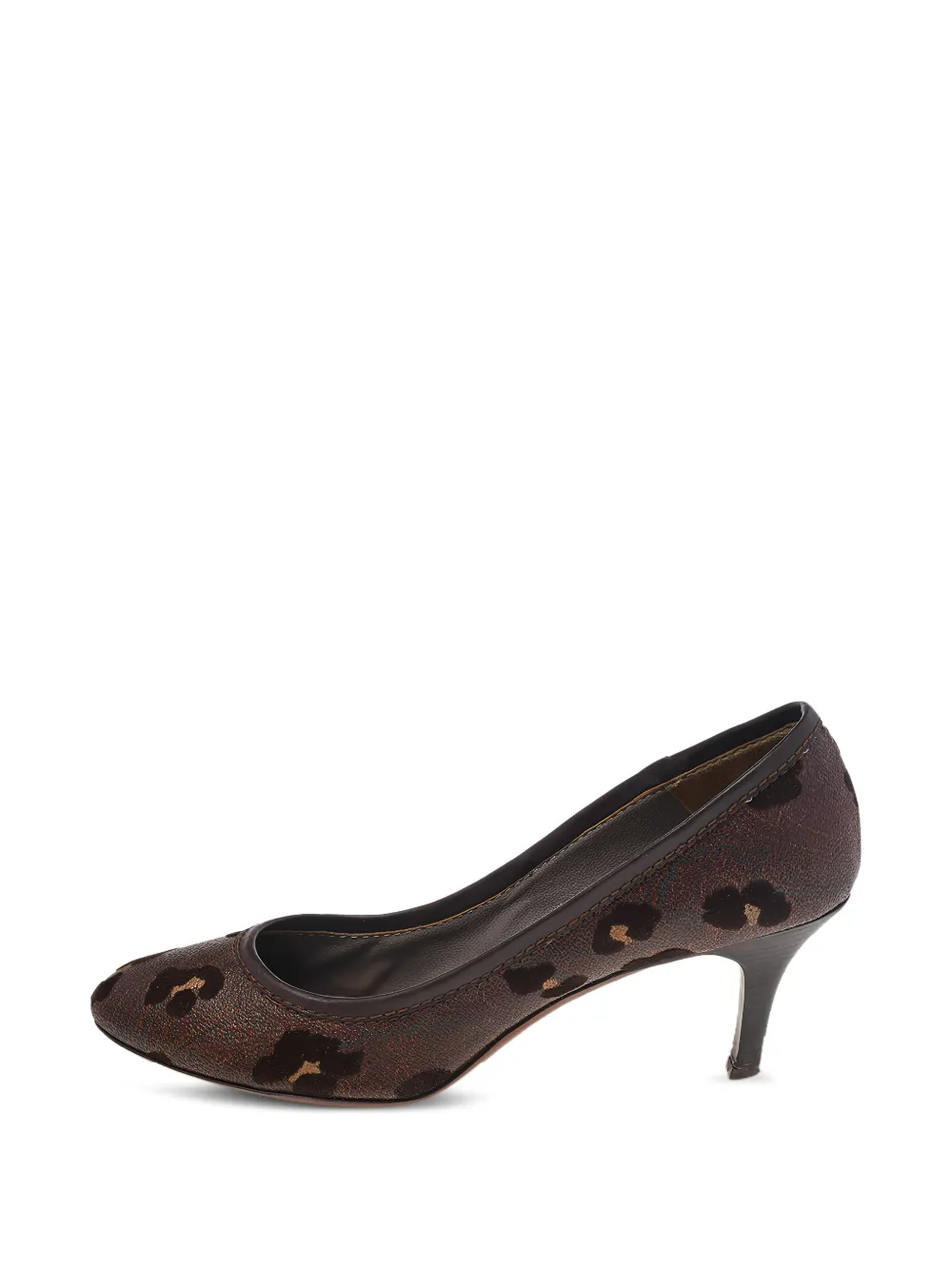 Etro Pre-Owned printed coated-canvas pumps - Marrone