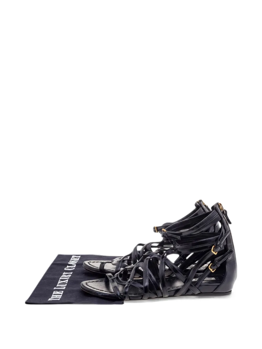 Miu Miu Pre-Owned patent leather gladiator sandals - Schwarz