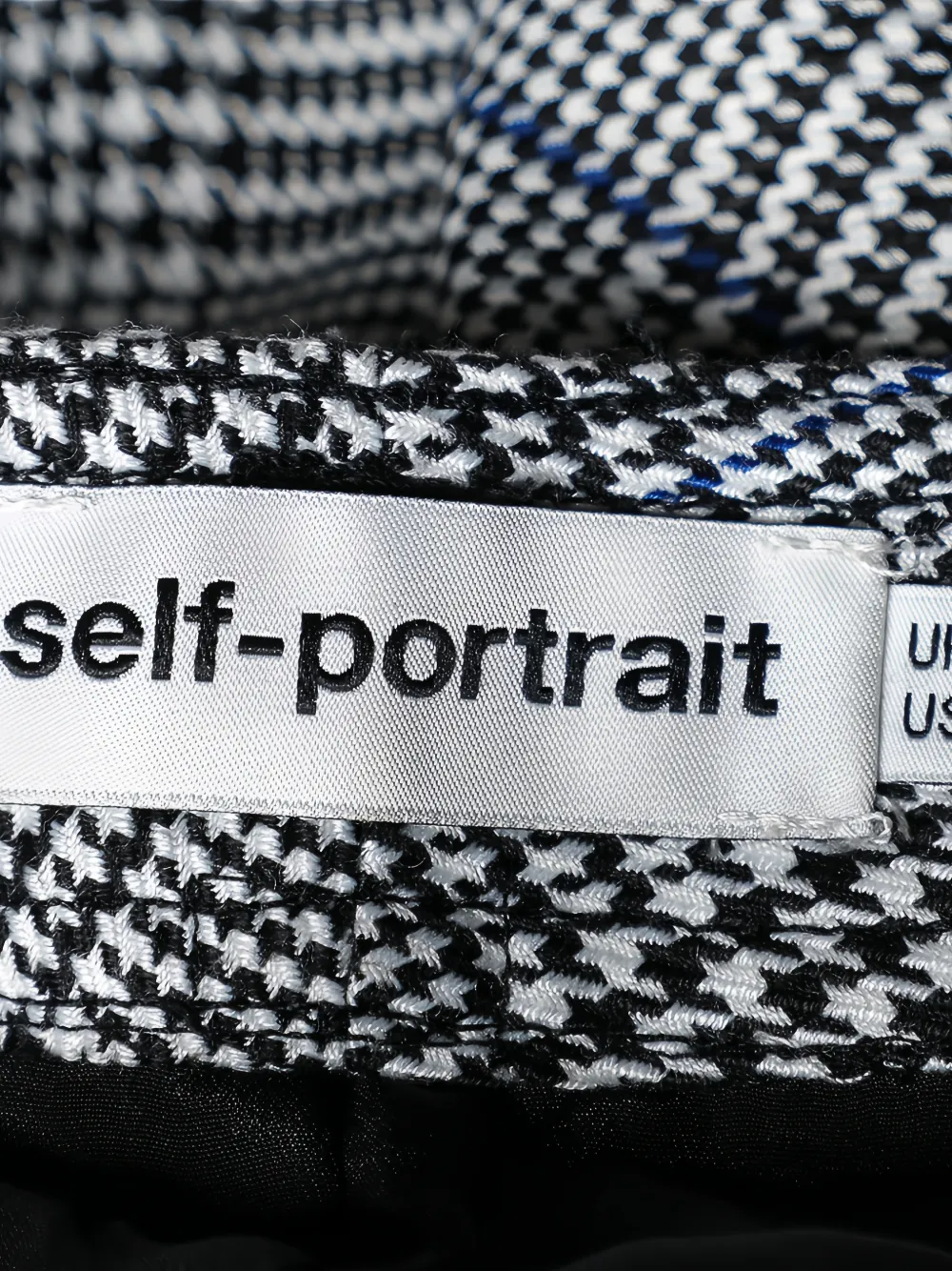 Self-Portrait Geruite broek met ruche afwerking Grijs