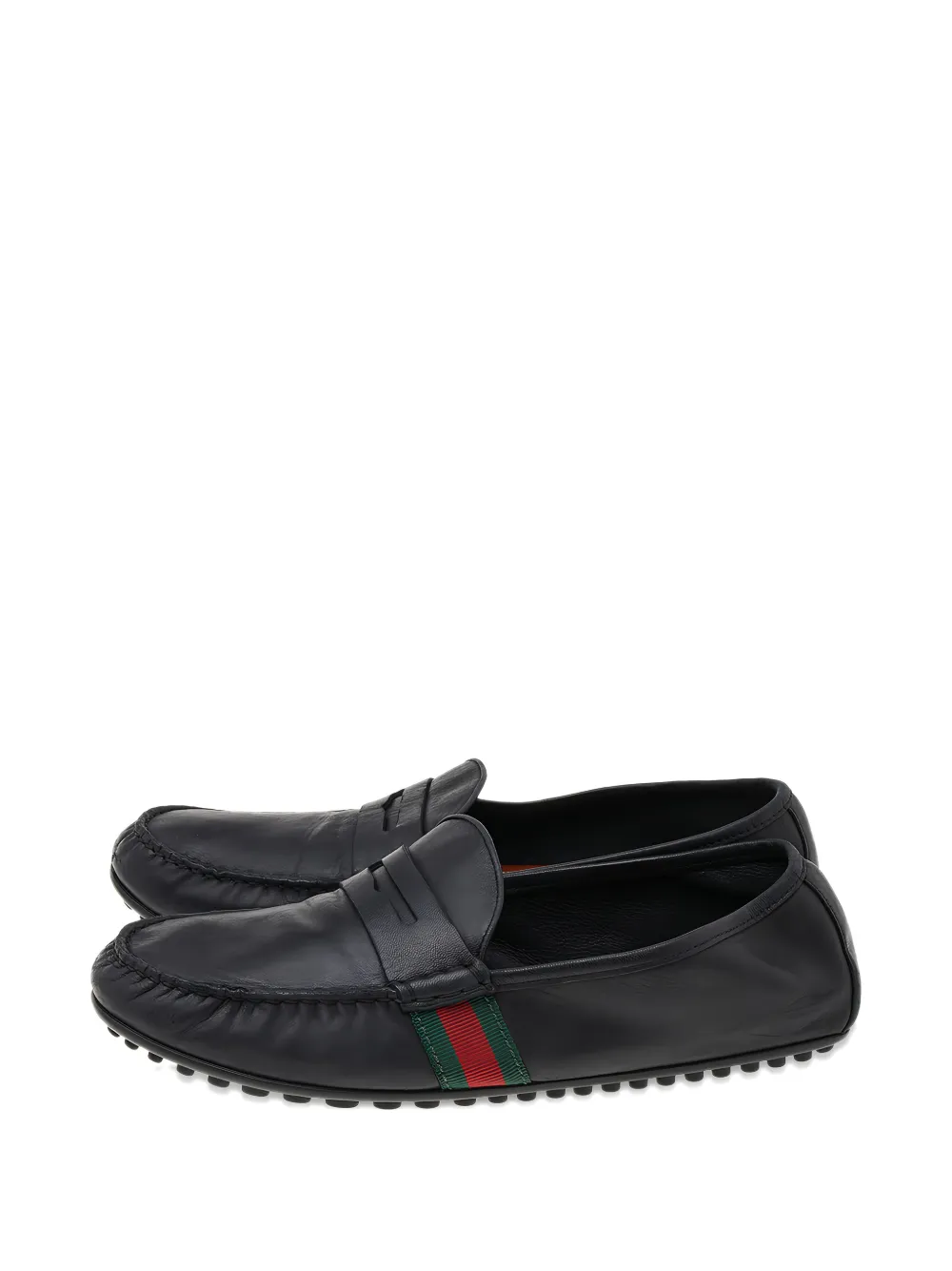 Gucci Pre-Owned Web-stripe loafers - Schwarz