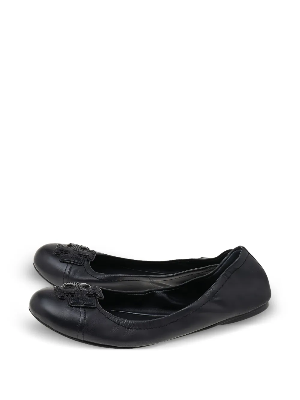 Tory Burch logo-patch ballet flats - Nero