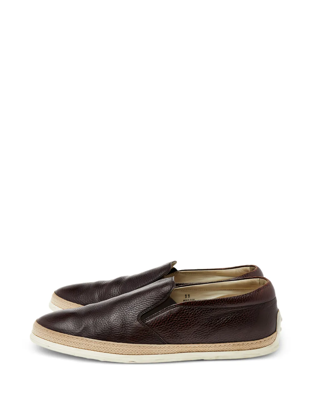 Tod's slip-on jute-trim sneakers - Brown