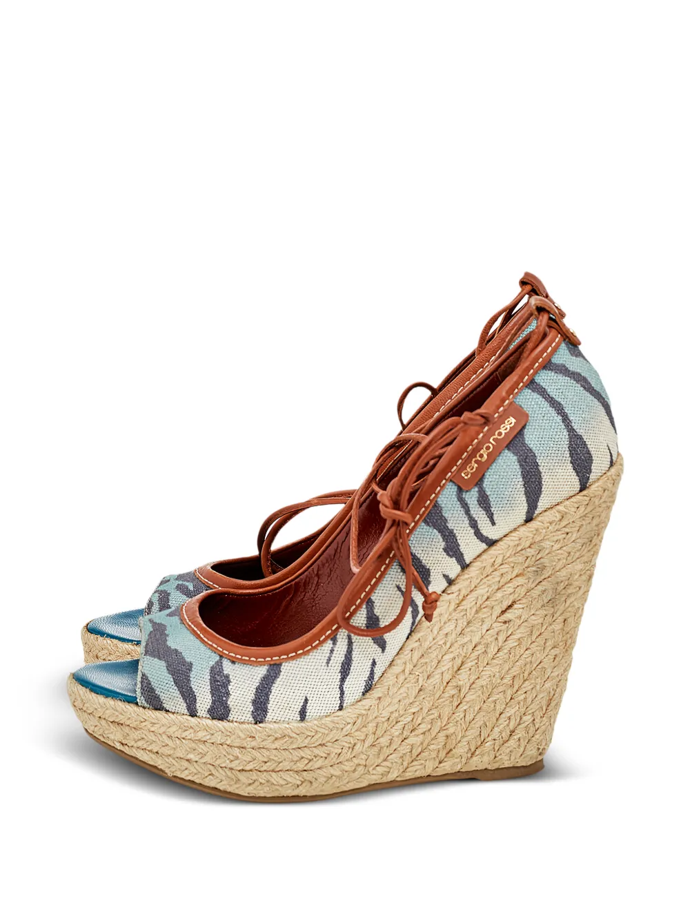 Sergio Rossi printed espadrille pumps - Blau