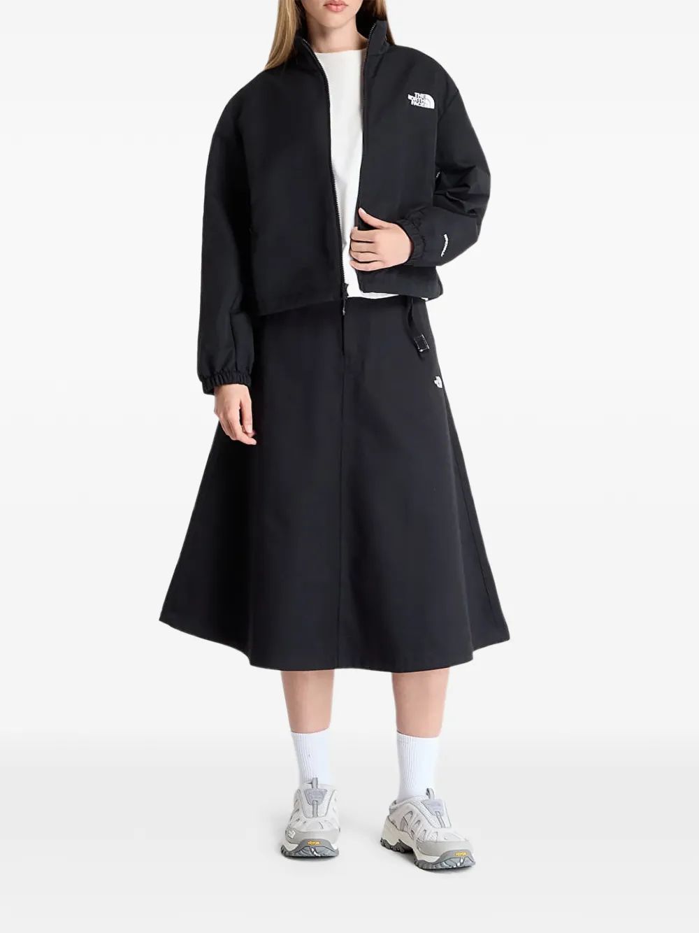 The North Face Midi-rok met A-lijn en ceintuur Zwart