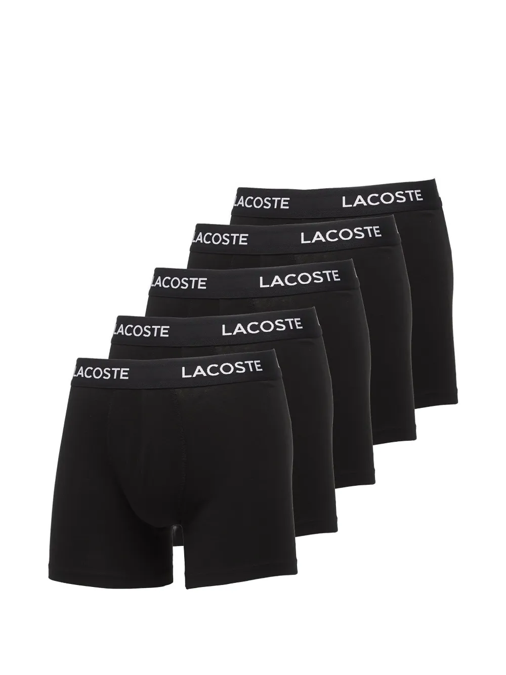 Lacoste logo-waistband boxers (set of five) - Nero