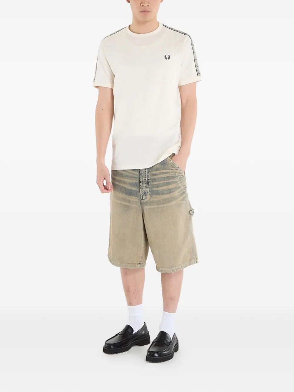 Fred Perry T-shirt met geborduurd logo Beige
