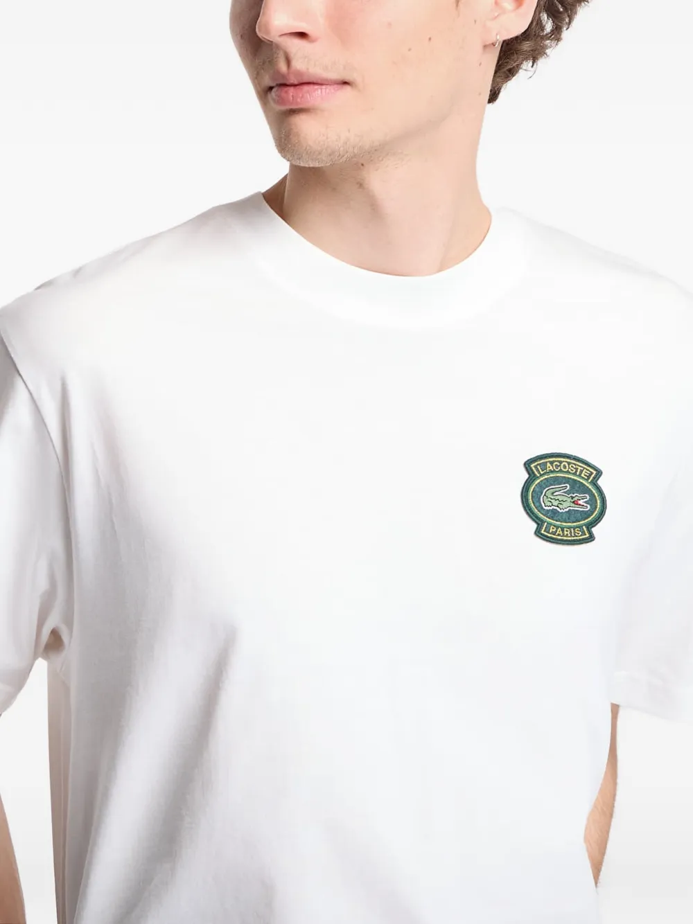 Lacoste T-shirt met logopatch Wit