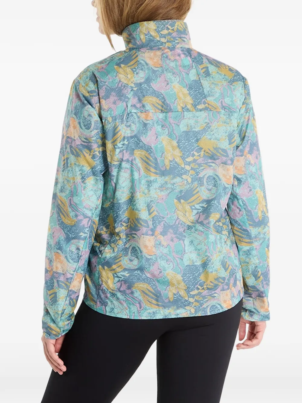 Patagonia abstracte print sweater met kwart rits Blauw