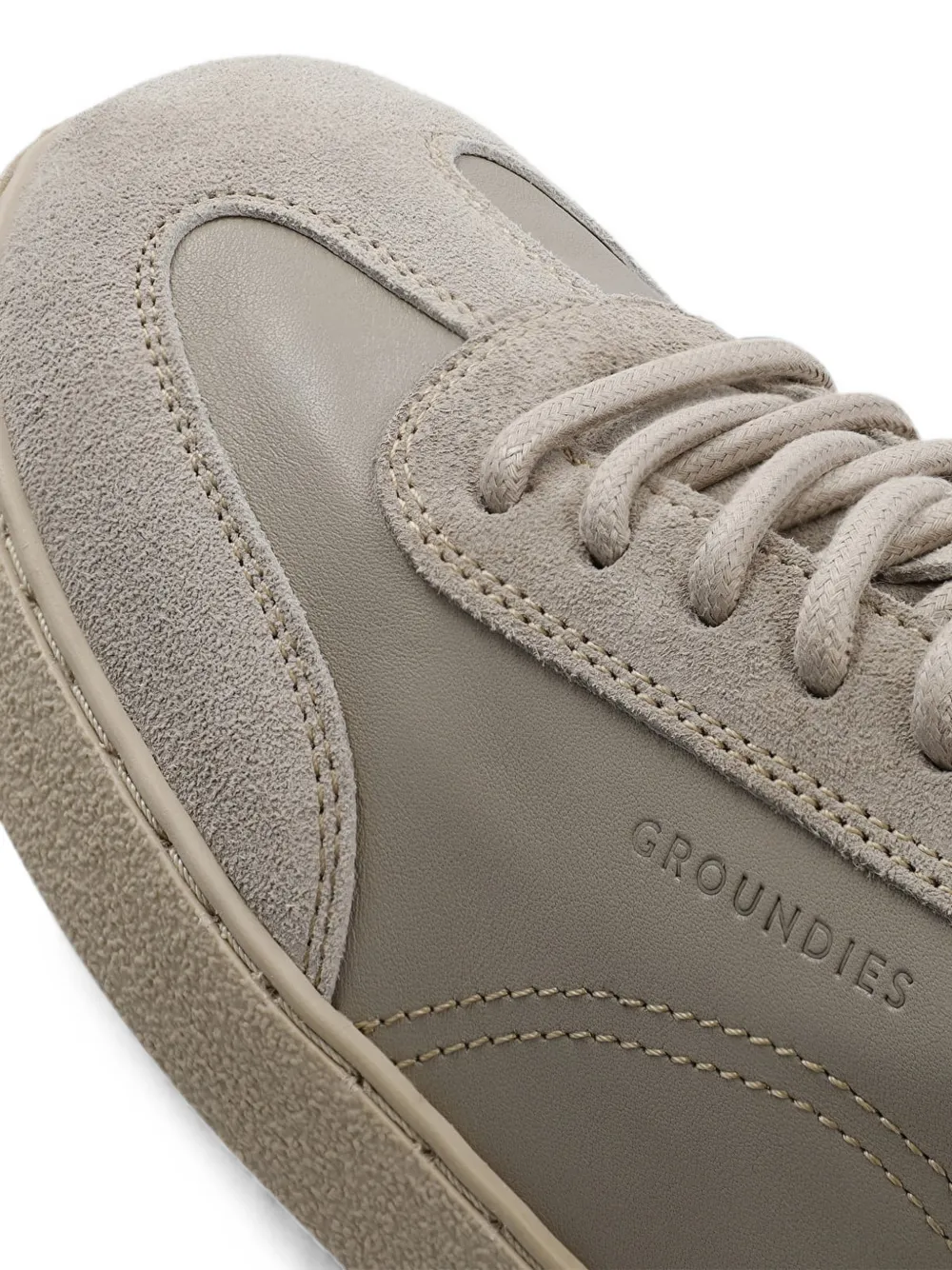 GROUNDS Groundies sneakers met suède vlakken Bruin