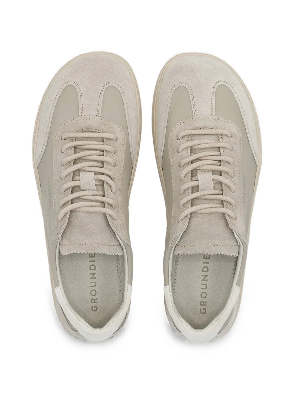 GROUNDS Groundies sneakers met suède vlakken Bruin