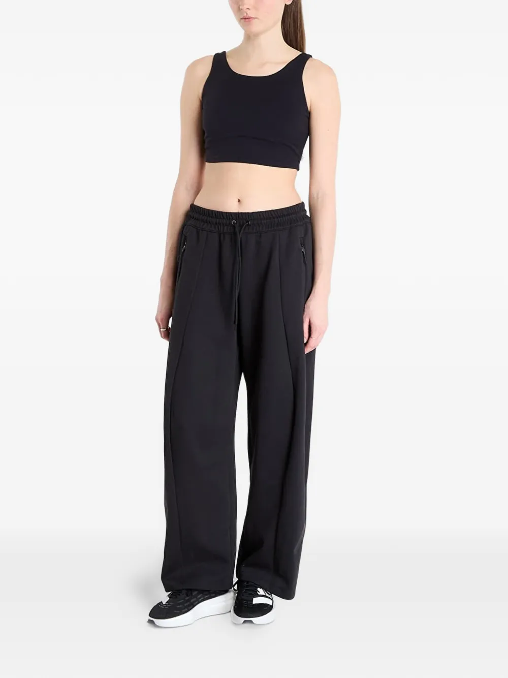 adidas Trainingsbroek met trekkoordtaille en vlakken Zwart